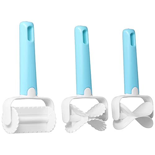 3Pcs Rolling Pastry Cutter set|Round Roller Fondant Slicer|DIY Dough Cutter Roller Baking Accessory for Wonton Biscuit Cookies Dumpling Cake Making cookie cutter