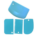 Cake Scraper Smoother Set and Sculpting & Modeling Tools, Cake Dough Flexible Spatula for Kitchen & Dining, 4 Pcs, Blue - color: Blue