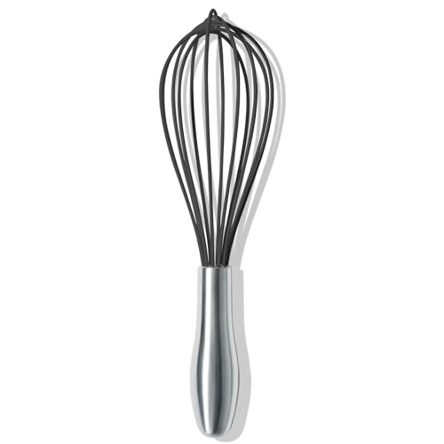 OYV 10-Inch Black Silicone Whisk, Non-Scratch, 18/10 Stainless Steel Handle - size: 10 inch black