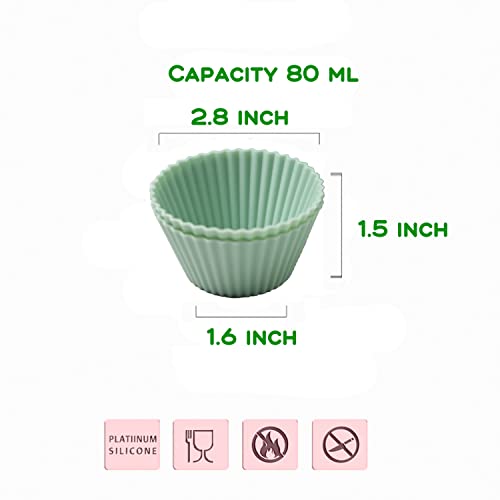16 Pack Silicone Cupcake Liners, Reusable Cake Pop Mold