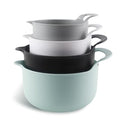 COOK WITH COLOR Nesting Plastic Mixing Bowl Set with Pour Spouts and Handles, Mint, 4 Piece Non-Slip - color: Mint, size: 4 Piece Non-Slip