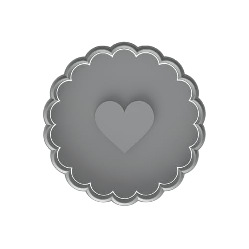 Round Scalloped Heart Linzer Cookie Cutter-4x4" Creative Baking Fun
