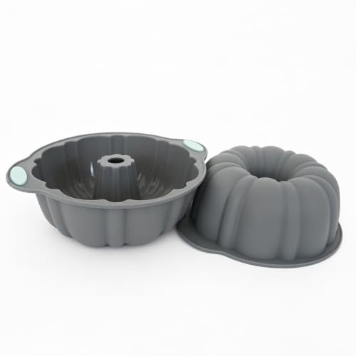 6.5 Inch Silicone Fluted Tube Cake Mold Pumpkin Type for Baking - size: 6.5 Inch-Pumpkin-2 Pack
