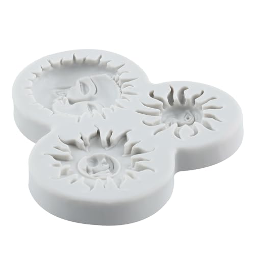 Sun Moon Face Fondant Mold Sun Face Silicone Chocolate Candy Mold - color: Style C