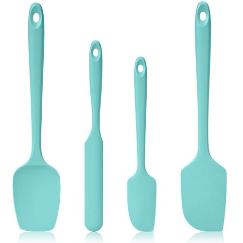600ºF Heat Resistant Silicone Spatula Spoonula Set of 4, Aqua Sky - color: (1) Aqua Sky, size: 4 Spatulas