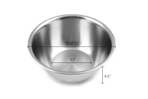 Fox Run Stainless Steel Large Mixing Bowl, 10.25 x 5.25 inches, 4.25 Quart Capacity - color: Stainless Steel, size: 4.25 Quart