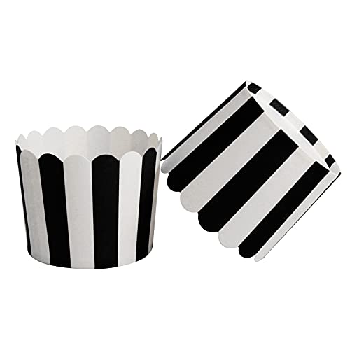 50 Pack Muffin Liners Baking Paper Cups Black and White - style: Black and White 50 pcs