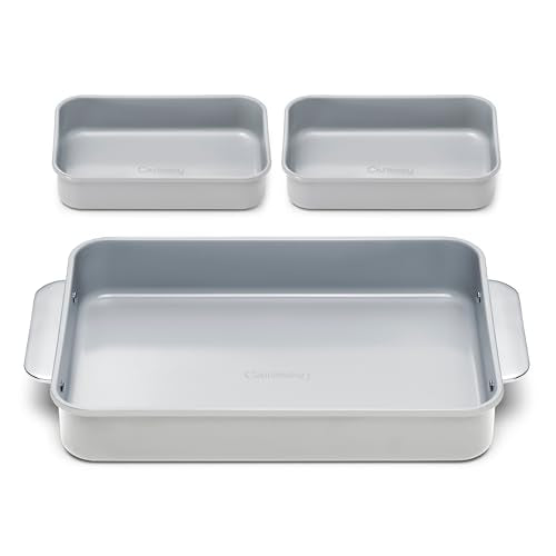 Caraway Non-Stick Rectangle Baking Pan Set - color: Gray, size: Rectangle Pan Trio