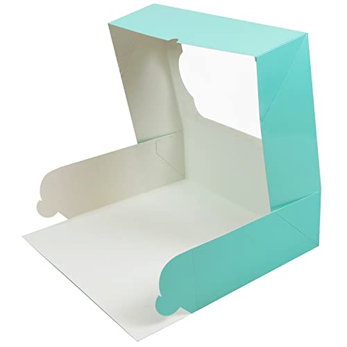 Global Sugar Art 14x10x5 Inch Quarter Sheet Box with Window, Blue, 5-Count - color: Designer Blue