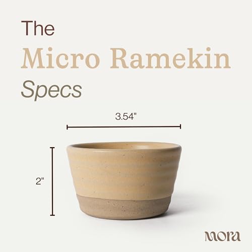 Mora Micro Ramekins Set of 4, 6oz Ceramic Pottery Baking Dishes - Microwave, Oven and Dishwasher Safe - Merrigold - color: Merrigold, size: Micro