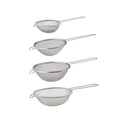 HIC Kitchen Fine Mesh Strainers with Helper Handles, 18/8 Stainless Steel, Set of 4, 2.5, 3.75, 5.5, 7-Inch Strainers - size: Mesh, Set/4 (2.5, 3.75, 5.5, 7-Inch)