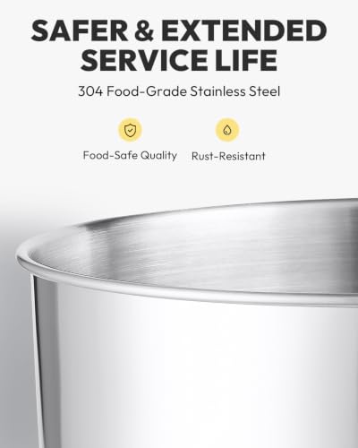 5QT Stainless Steel Mixing Bowl for KitchenAid Tilt‑Head Mixers – Fits K45SS, KSM75, KSM150, KSM152, KSM165, KSM100, KSM95 – Dishwasher‑Safe