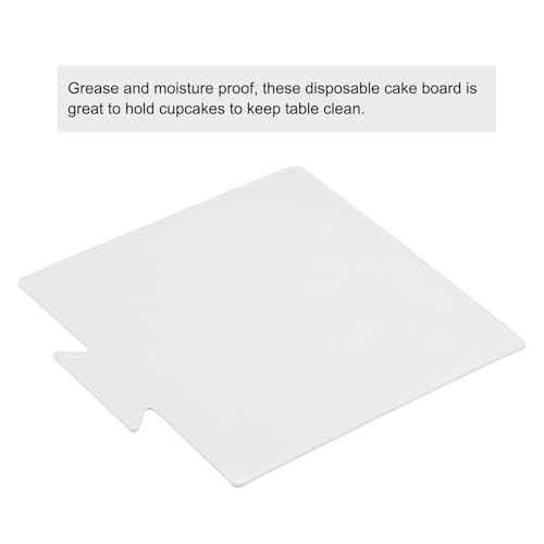 uxcell 100pcs Mini Cake Boards, Mousse Cake Cardboards Square Cake Bases Plates Cupcake Dessert Displays Base Tray for Cupcakes, Cakes, Pastries, Dessert Base - Grease Proof (White) - color: White, size: 3.6 x 3.3 inch
