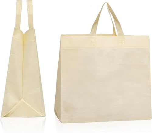 Simply Cool 400 Pack Reusable Grocery Bags, Medium Tote Bags Bulk, Cream - color: Cream, size: 400 Pack - Medium Bags