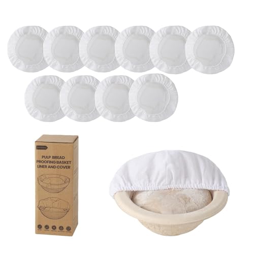 10 Pack Proofing Basket Covers for 5in Round, Linen Cotton - size: Mini 5inch Round