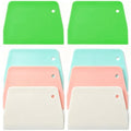 8 Pcs Dough Scraper Bowl Scraper, 4 Colors Flexible Plastic Bench Scraper, Food Safe Multipurpose Dough Cutter Scraper for Bread Dough Cake Fondant Icing Baking Cooking