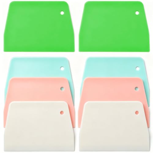 8 Pcs Dough Scraper Bowl Scraper, 4 Colors Flexible Plastic Bench Scraper, Food Safe Multipurpose Dough Cutter Scraper for Bread Dough Cake Fondant Icing Baking Cooking