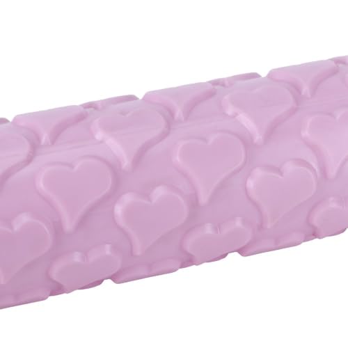 Embossed Rolling Pin for Fondant,PP Textured Pattern Roller with Handles for Cake Cookies Dough Clay Decorating,14.37 x 1.97 in(Droplet Heart) - size: Droplet Heart