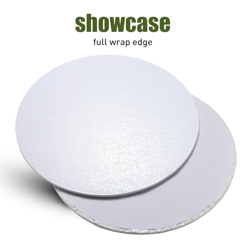 12 Pack White Cake Boards 12 Inch Round Cake Drum Base 1/4 Inch Thick Sturdy Cardboard Circle Plate Bases Para Pastel for Wedding