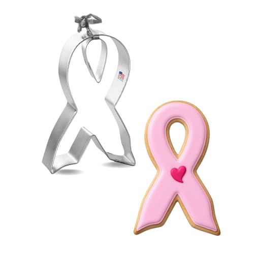 Awareness Ribbon Cookie Cutter 2 Pc Set – Ribbon, Tear Drop Cookie Cutters Hand Made in the USA from Tin Plated Steel