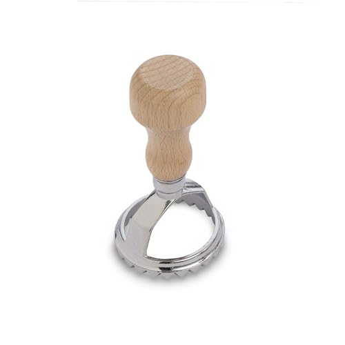 Fante’s Ravioli Maker Stamp With Wooden Handle, Fluted Round Shape, For Homemade Pasta, Cookies, Everyday Meals, And Holidays, 2-Inch - size: Single, 2-Inch Round