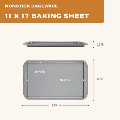 Farberware Nonstick Bakeware, Nonstick Cookie Sheet / Baking Sheet - 11 Inch x 17 Inch, Gray - size: 11" x 17" (1 piece)