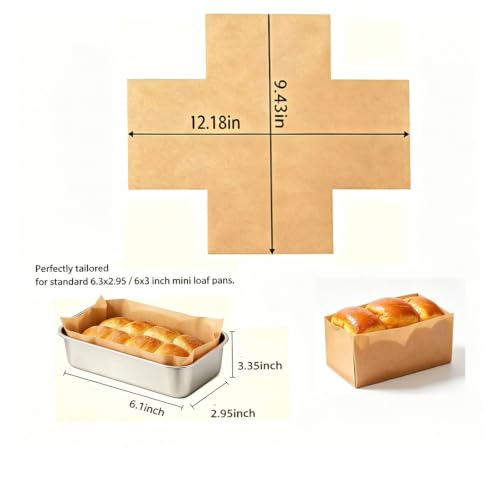 220PCS Mini Loaf Pan Liners, 6" x 3" Bread Baking Parchment Paper - size: Mini 6 x 3 Inch – 220 Sheets