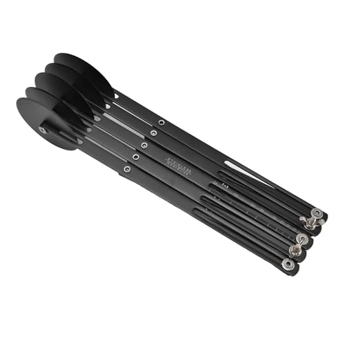 5 Wheel Pastry Cutter, Expandable Stainless Steel Pizza Slicer & Pasta Cutter, Adjustable Dough Roller Cutter for Baking Pastries Brownies and Pizza Kitchen Tool (Black)