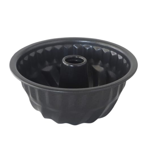4 Inch Small Fluted Tube Cake Pan, Mini Nonstick Kugelhopf Mold - color: Black