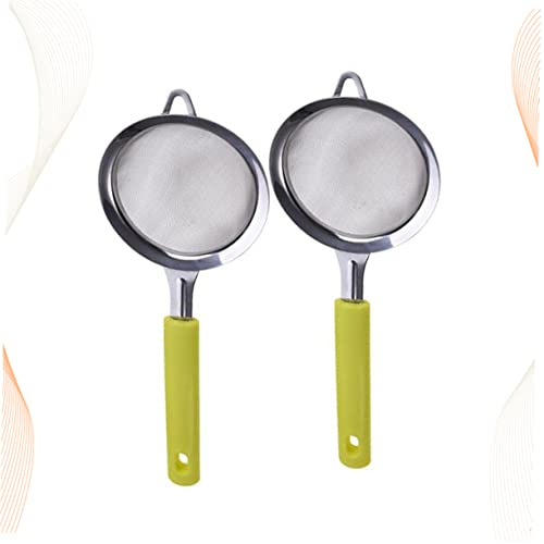 MAGICLULU Handheld Flour Sifter Fine Mesh 2 pack Light Green