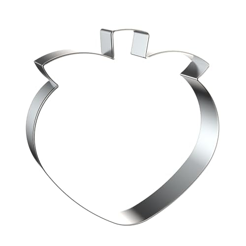 Peach Cookie Cutter Set - 5 inch, 4 inch, 3 inch, 2 inch - 4 Piece Fruit Cookie Cutters Shapes Biscuit Fondant Clay Molds - Stainless Steel - color: Peach
