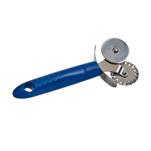 Soro Essentials- 6-1/2” x 2-3/4” Stainless Steel Double Pastry Cutter Wheel with Blue Plastic Handle Set of 2- Ravioli Dough Cutter Roller Cookie Pastry Knife Divider Pizza Slicer Cutter Wheel
