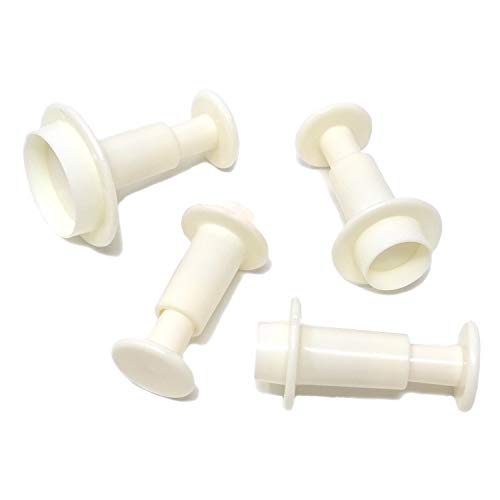 Honbay 4PCS Plastic Round Fondant Cookie Cake Plunger Cutters Molds Embossing Tools for Baking