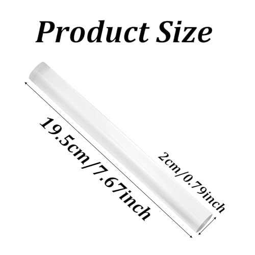 pson 2PCS Clear Polymer Clay Roller, Non-Stick Rolling Pin Acrylic Tube, Thickness Rings Clay Tools for DIY Crafts/Art Supplies (19.5 * 2cm)