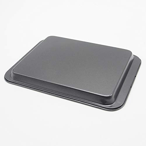 Small Baking Sheet Nonstick 9.45 X 7.09 Inch (Inner 7.5x6), 8 Inch Mini Cookie Tray Toaster Conventional Oven Pan No Warp No Rust Magnetic Bakeware for 1 to 2 person 2 Pack - size: 9.5x7 inch Black