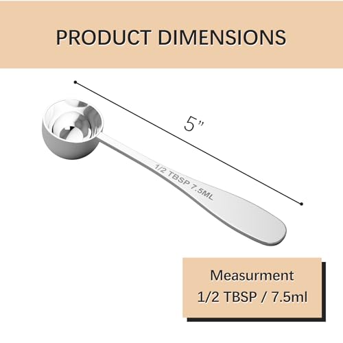 2PCS 1/2TBSP(7.5ML) Measuring Spoon, 18/8(304) Stainless Steel Tablespoon - size: 1/2 tbsp | 1.5 tsp | 7.5 ml | 1/4 oz