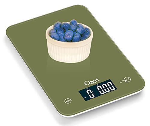Ozeri Touch Digital Kitchen Scale (12 lbs Edition) in Tempered Glass - color: Calla Green