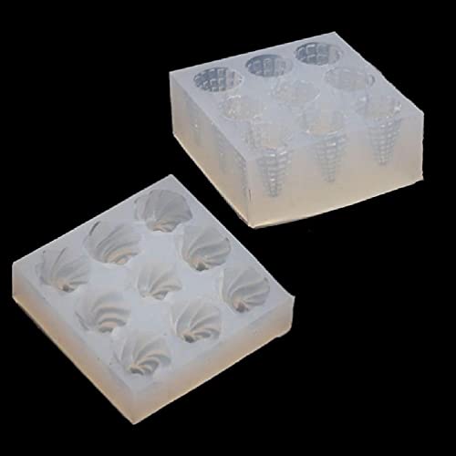 W-LOVE Mini Size Ice Cream Cone Keychain Resin Molds Popsicles Food Play Pendant Mold Silicone Baking Set, Transparent