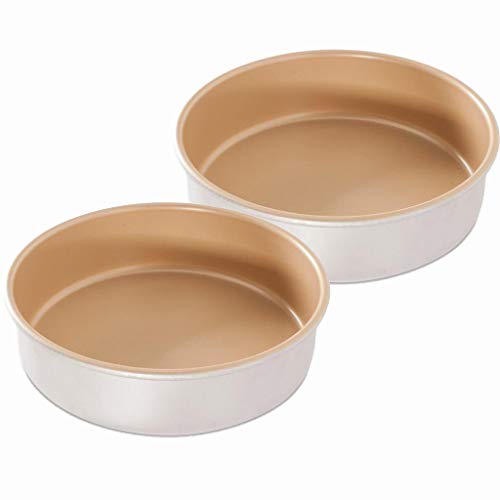 Nordic Ware 9" Round Non-stick Natural Aluminum Cake Pans (2 Pack), Metallic - size: 9 Inch (Pack of 2), style: Round