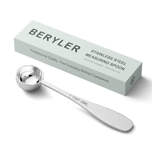 1PCS 1TSP(5ML) Measuring Spoon, 18/8(304) Stainless Steel Tablespoon - size: 1 tsp | 1/3 tbsp | 5 ml | 1/6 oz