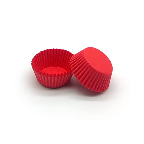Red Mini Cupcake Liners Natural Greaseproof Paper Muffin Baking Cups, 500-Count - color: Red