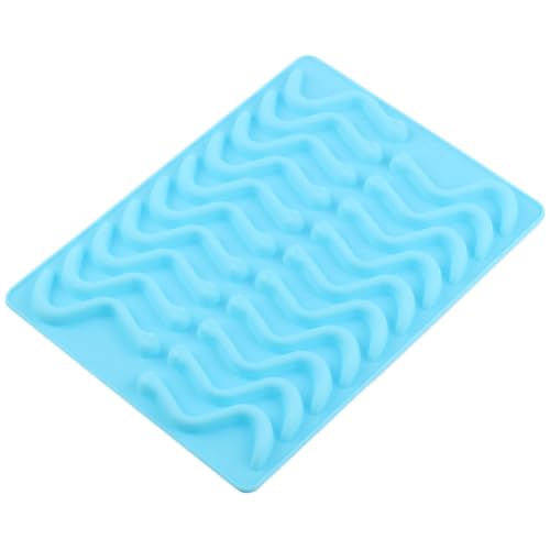 20 Cavity Worm Silicone Chocolate Molds - color: Blue