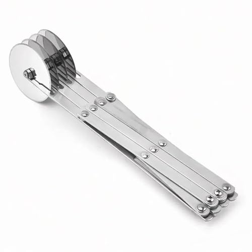 Expandable Multi-wheel Dough Pastry Strips Cutter Lattice Pasta Roller Adjustable Slicer (4 Wheel)