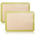 Luckyiren 2 Pack Reusable Silicone Baking Mats, Half Sheet Pan, Green/White - color: Sage Green with Circles 0.4mm