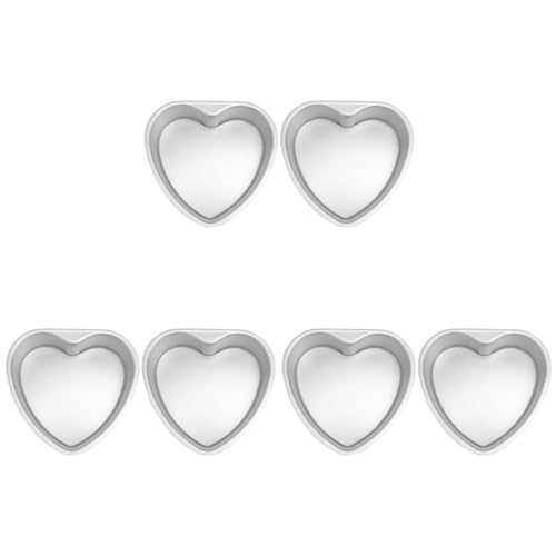 Cabilock Heart Cake Pans Set 6 Pack Aluminum Alloy Heart Shaped Cake Pans