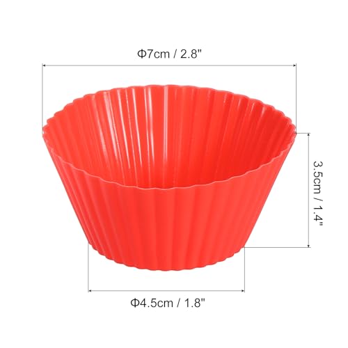uxcell 36Pcs Silicone Cupcake Liners Non-Stick Baking Cup Red - color: Red, size: 3.5cm/1.4inch