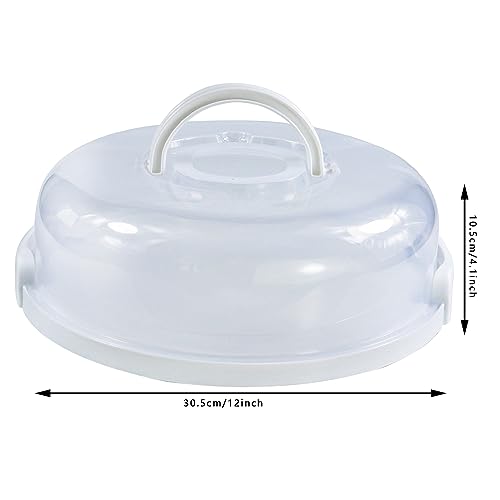2Pcs Pie Carrier with Lid Portable Cheesecake Carrier 12 Inch Cupcake Cake for Thanksgiving Party Baby Shower Christmas (White) - color: White