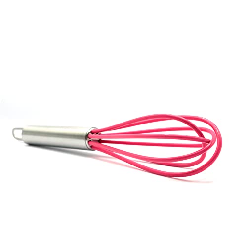 Mini Whisks 6 inch 2Pcs Stainless Whisk+silica gel, Hand Egg Mixer for Flour Cake Egg, Kitchen Cooking Baking Use Whisk