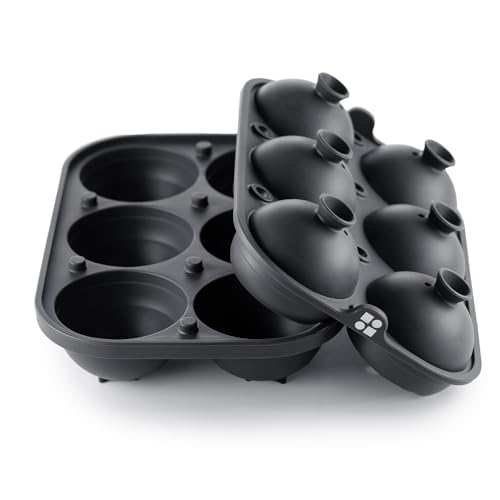 Large Ice Cube Silicone Molds Sphere & Cube Combo Funnel, Single (Charcoal) - color: Single (Charcoal)