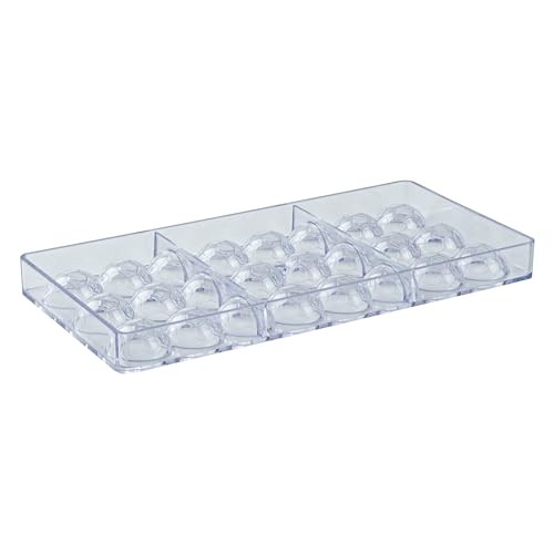 Restaurantware-Pastry Tek 10.8 x 5.3 Inch Chocolate Shaping Mold, 1 Freezable Candy Mold - 24 Cavities, Soccer Ball-Shaped, Clear Polycarbonate, For Chocolate, Dishwashable, Easy To Release - size: 1 Count | 10.8 x 5.3 Inch, style: Soccer Ball